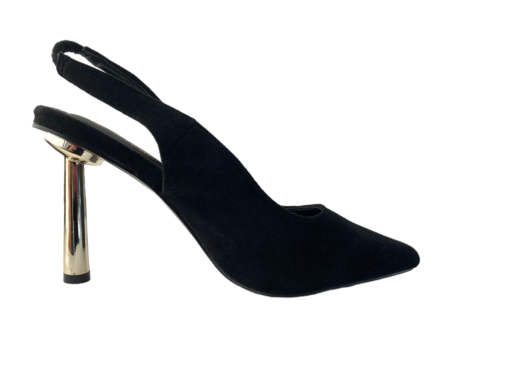 Zapatos de tacón alto elásticos de ante para mujer a la moda