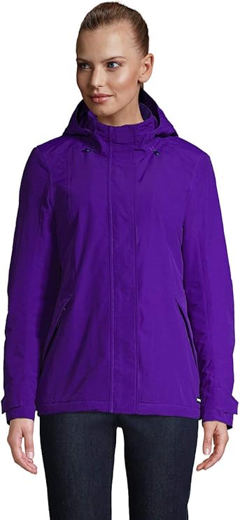 Lands' End Women's Hooded Squall Winter Jacket - Dark Violet