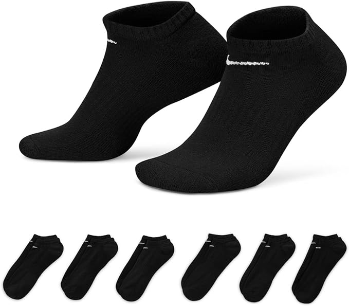 Nike Unisex Everyday Cushioned Dri-Fit No Show Socks Black SX7675-010
