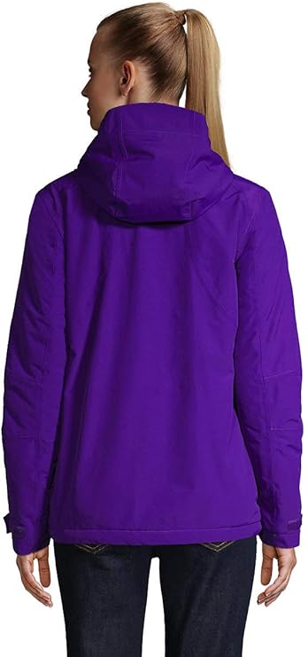 Lands' End Women's Hooded Squall Winter Jacket - Dark Violet