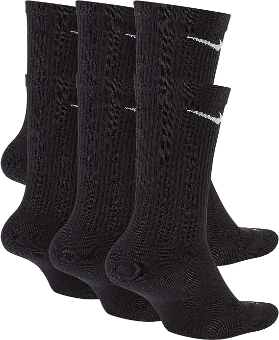 Nike Unisex Everyday Plus Cushioned Training Crew Socks Black SX6879-010