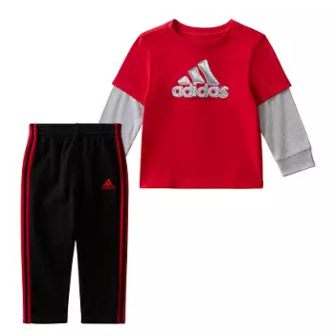 Baby Boy's 2-Piece Layered Cotton Tee Pant Set