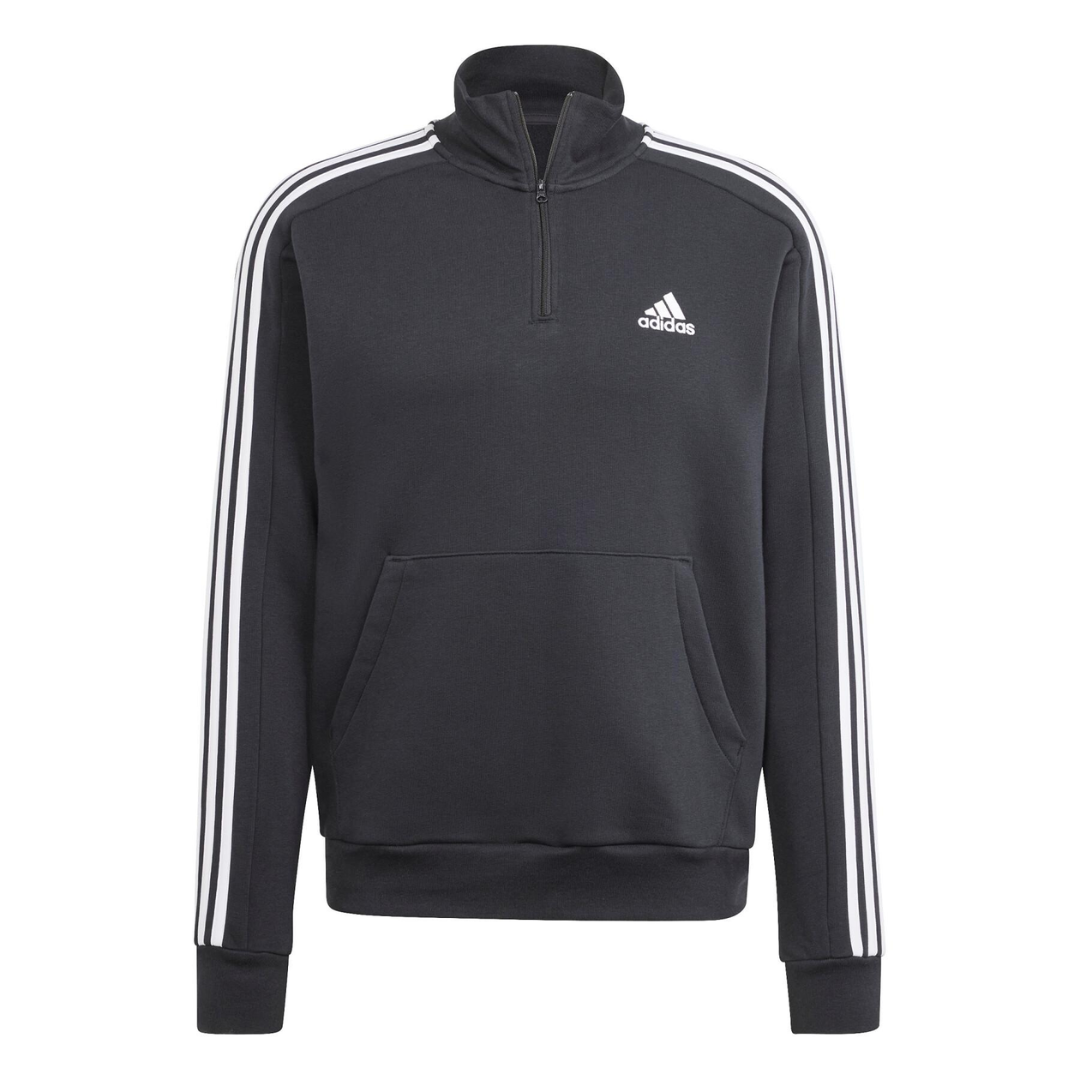 Adidas Men's 1/4 Zip Fleece Sweatshirt Essentials 3-Stripes HZ6235