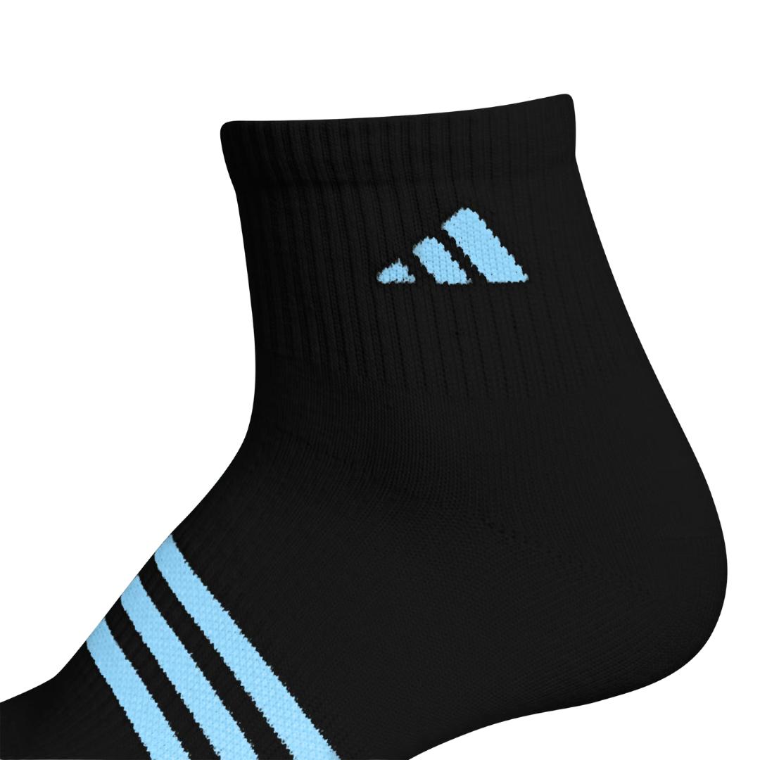 Adidas Kids’ Superlite 3.0 Quarter Socks – 6-Pack Black/White IR0947