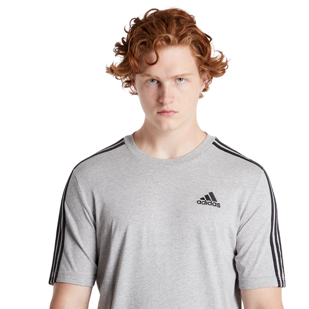 Adidas Men's Essentials 3 Stripes Tee Grey GL3735