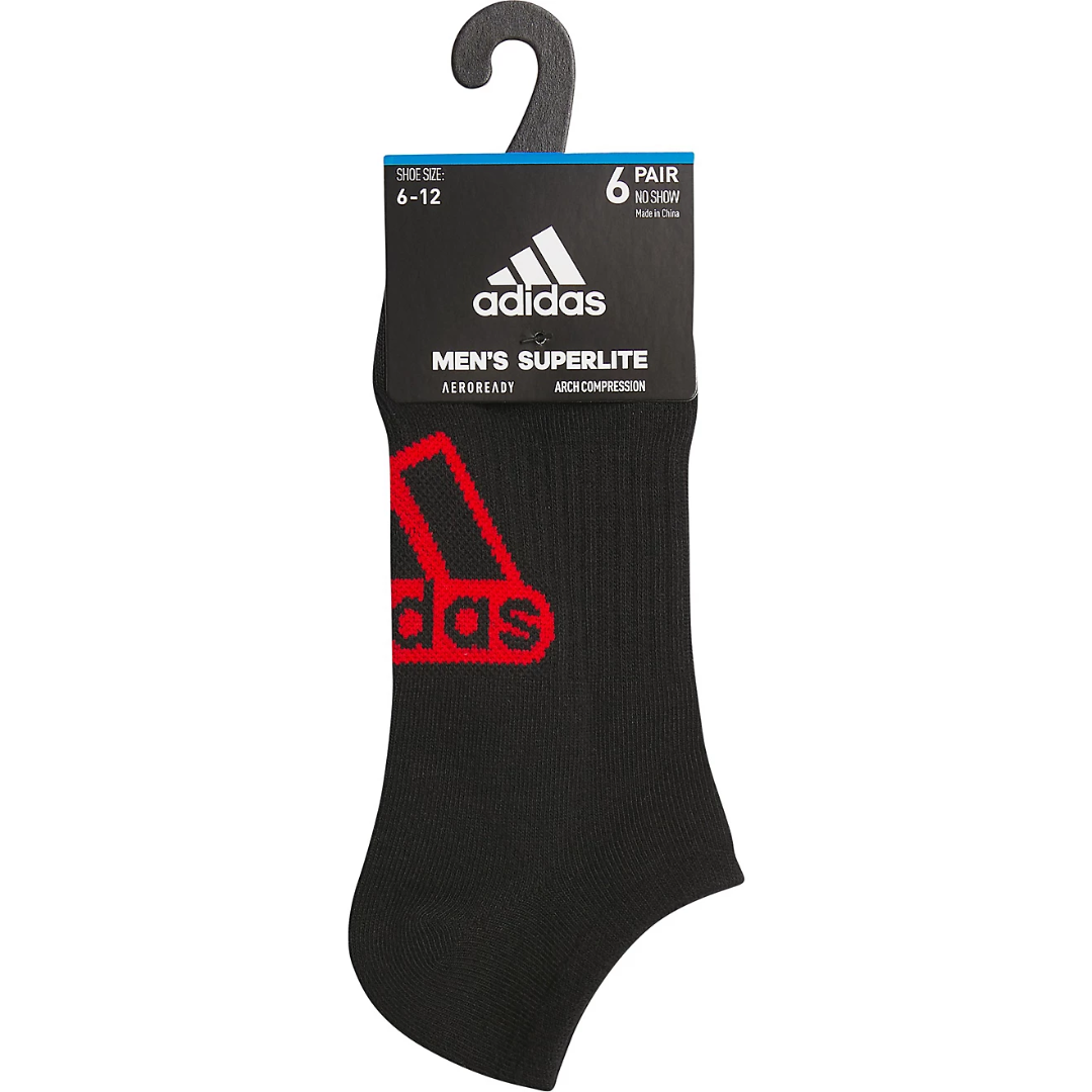 Adidas Men's Superlite Classic 6-Pack No-Show Socks - IU9336