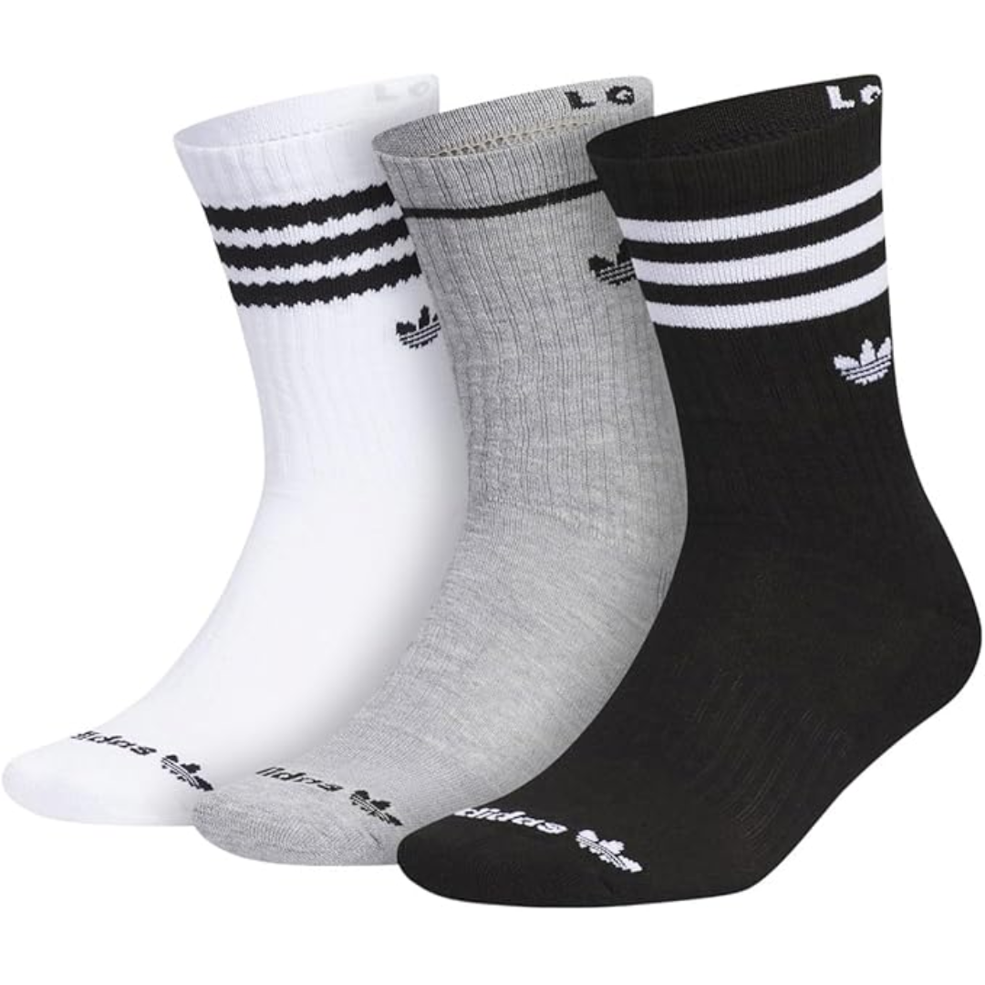 Adidas Originals Roller 3.0 Crew Socks – 3-Pack (White/Grey/Black) IR107C