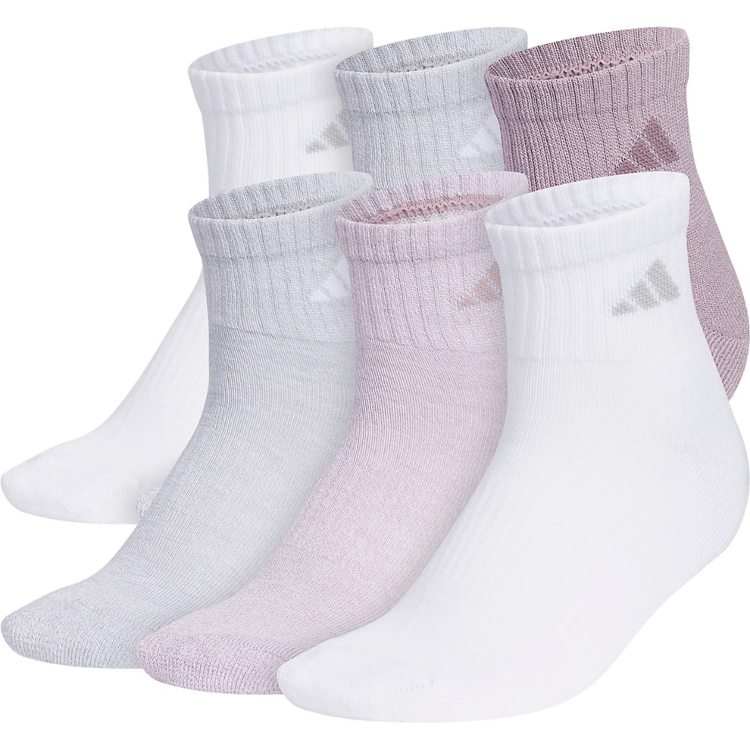 Adidas Women's Athletic Cushioned Quarter-Length Socks 6-Pack IR8071