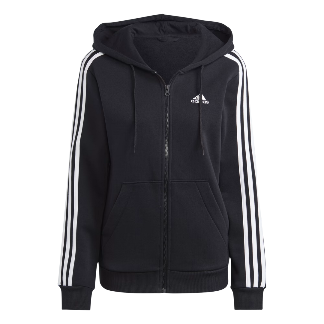 Adidas Women’s Essentials 3-Stripes Full-Zip Fleece Hoodie – HZ5743