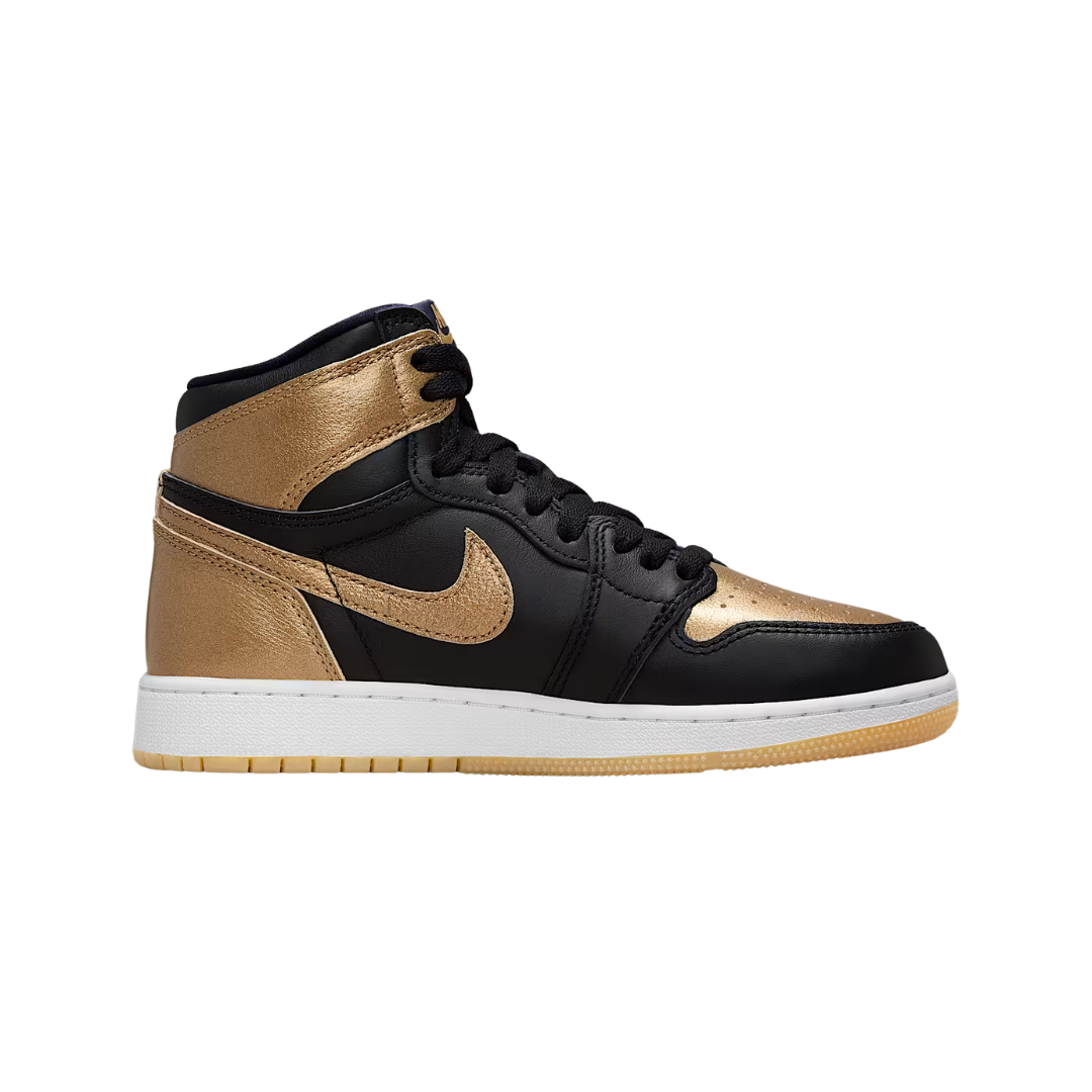 Air Jordan 1 High OG 'Black and Gold' Big Kids' Shoes –FD1437-071