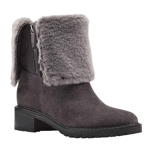 Bandolino Cassy Women Gray Suede Cuffed Boots