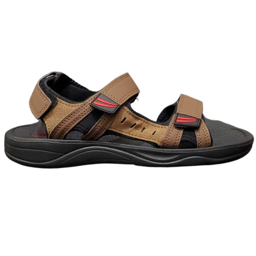 Brown Men's Adjustable Strap Sandals