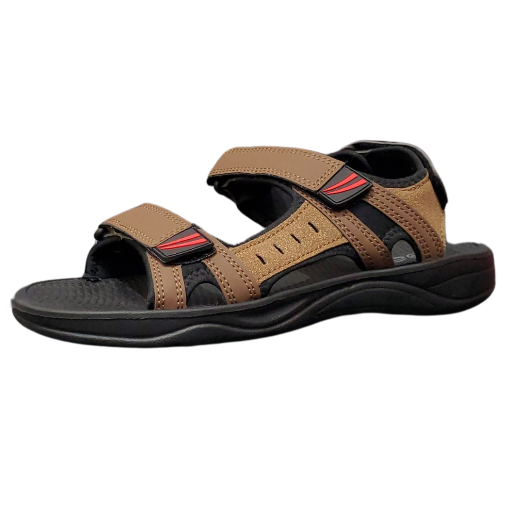 Brown Men's Adjustable Strap Sandals