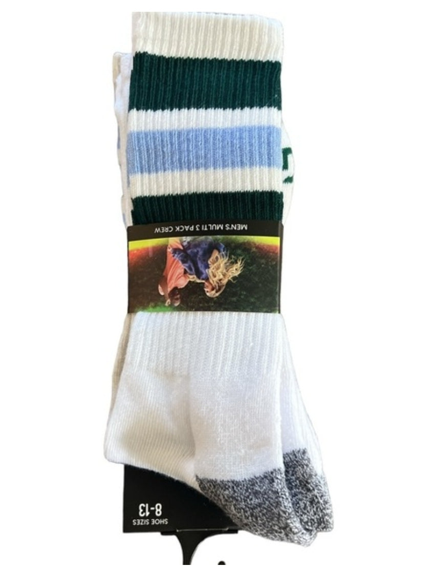 DSG 3 Pack Men's Multi Crew Socks