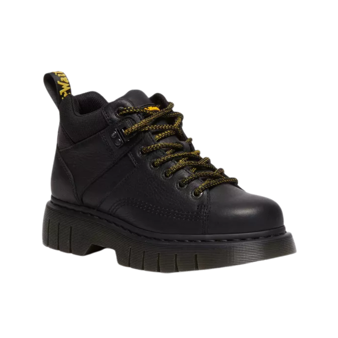Dr. Martens Woodard Grizzly Leather Low Casual Boots – Black 31045001