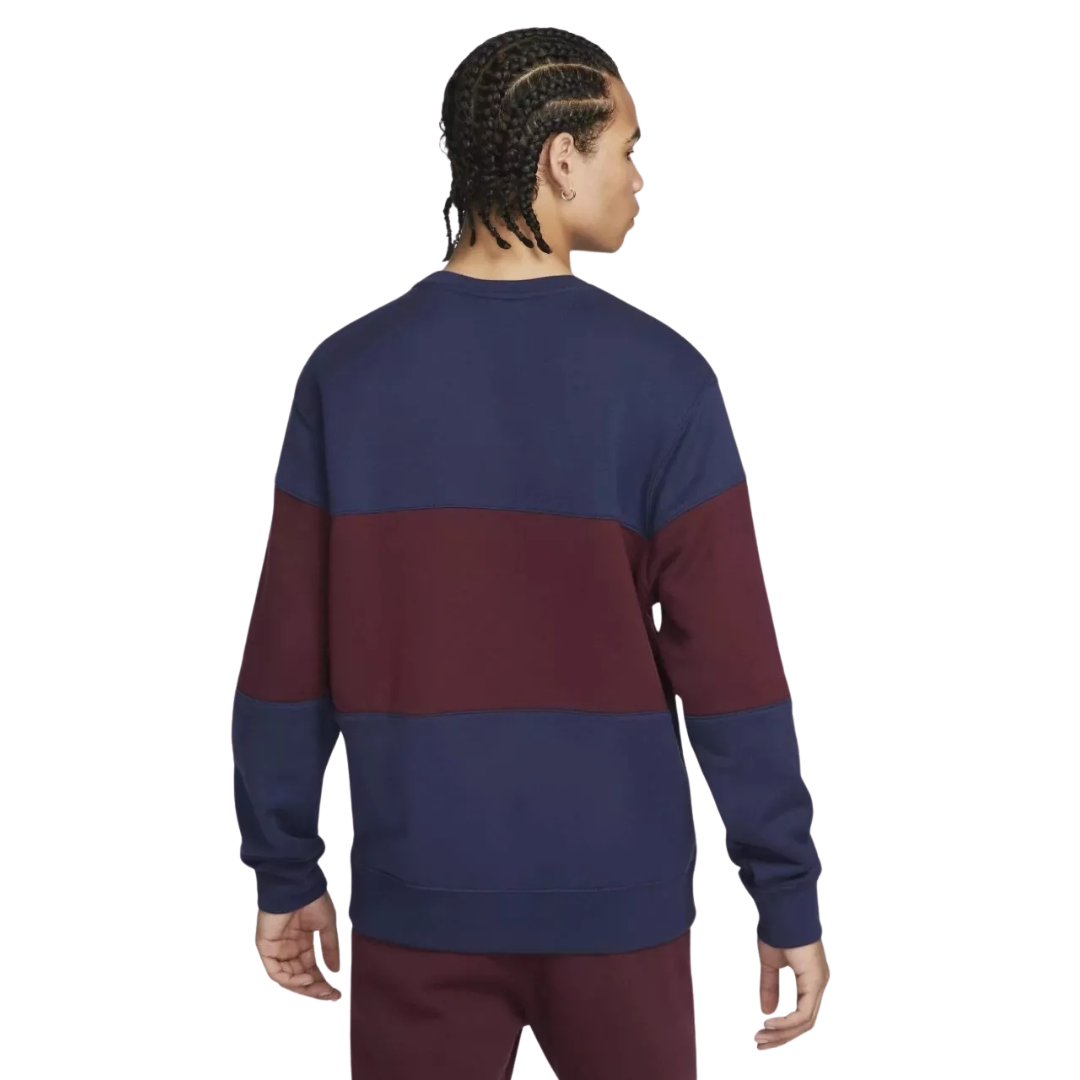 Nike Club FT Color Block Crew Sweatshirt FB7848-410