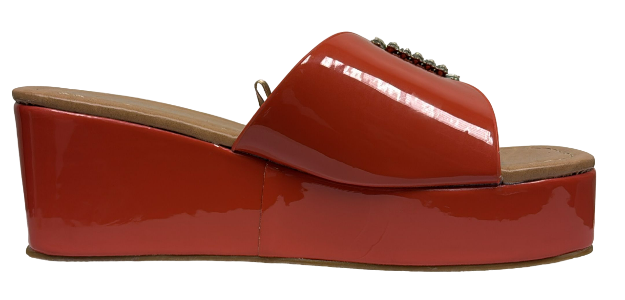 Sandalias de cuña para mujer Forever color naranja