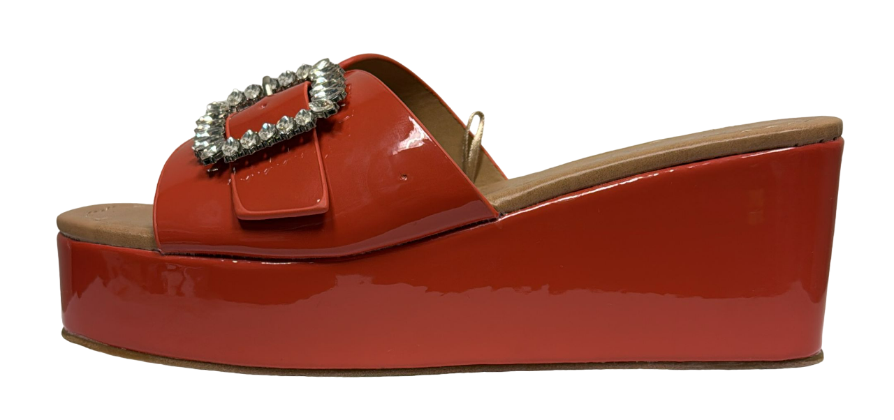 Sandalias de cuña para mujer Forever color naranja