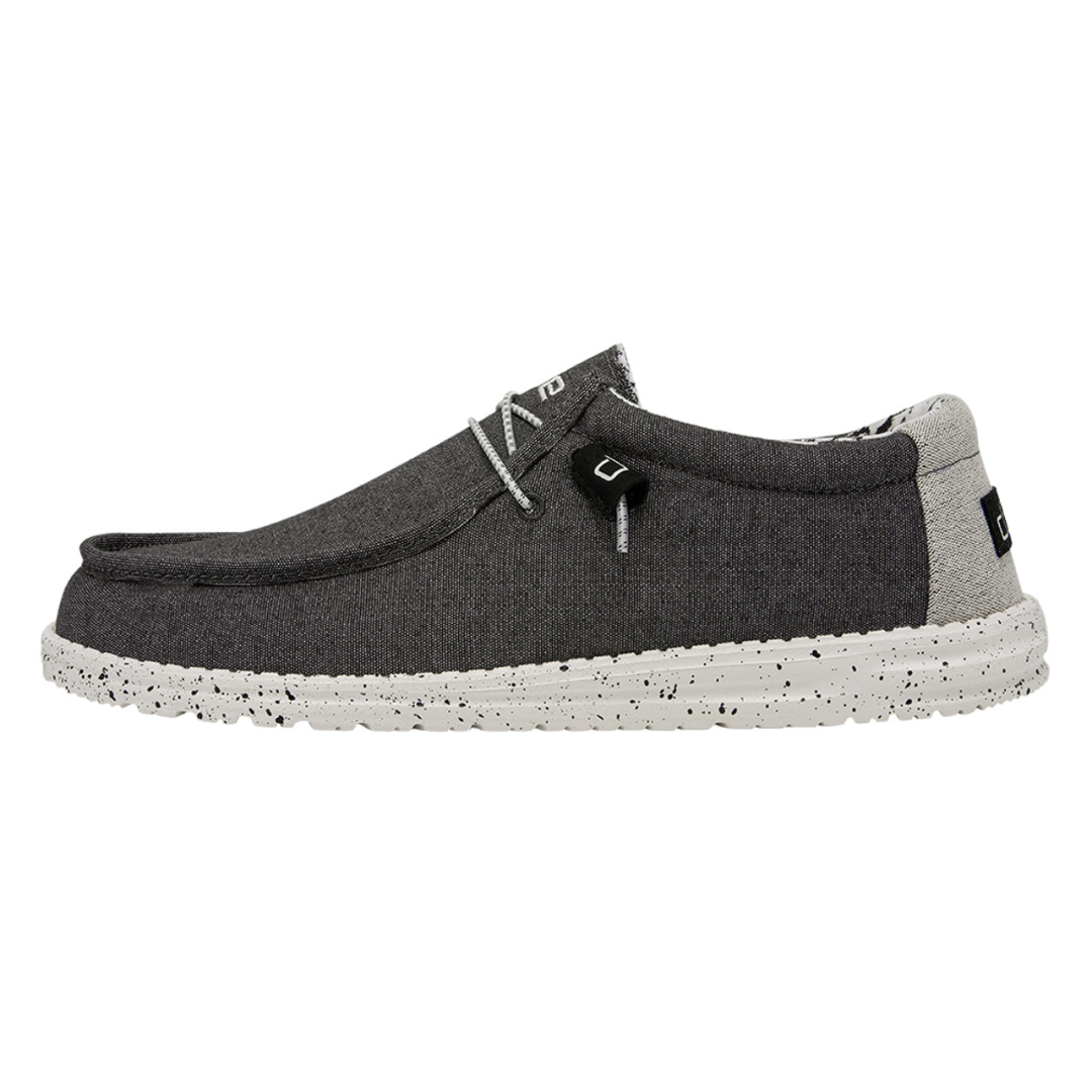 Hey Dude Men’s Wally Stretch Canvas Shoes – Opal Black 40022-1HX