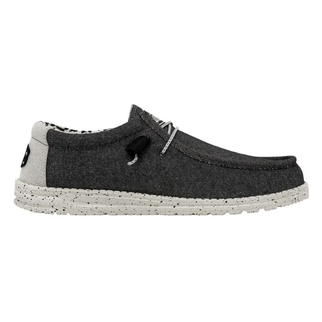 Hey Dude Men’s Wally Stretch Canvas Shoes – Opal Black 40022-1HX