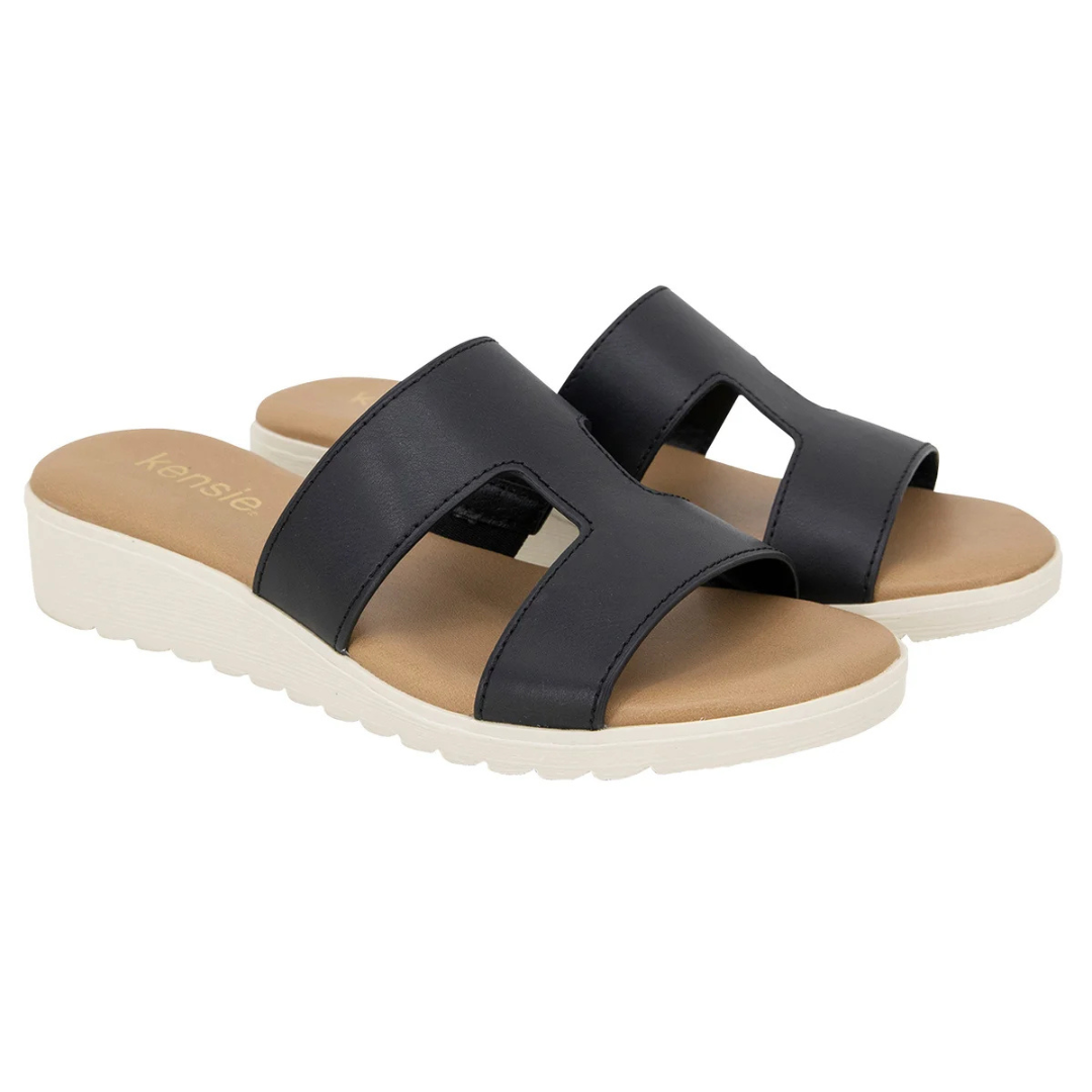 Kensie Elena Women's Black H- Band Sandals KS241260