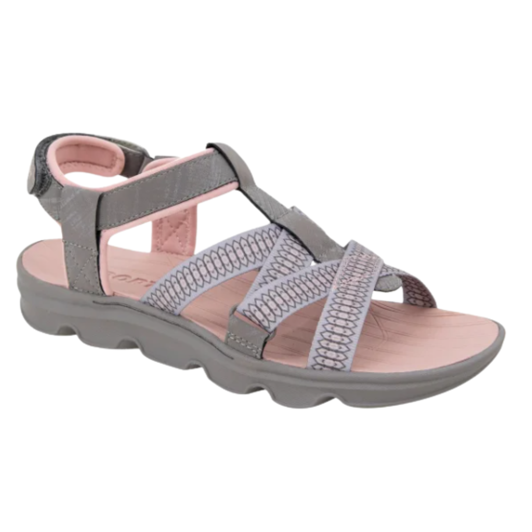 Kensie Women's Adjustable Sandals Gray/Pink 1769643