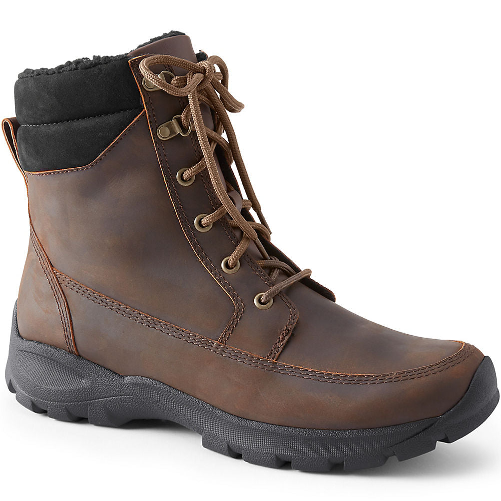Lands End Men Leather Boots Devon Sport