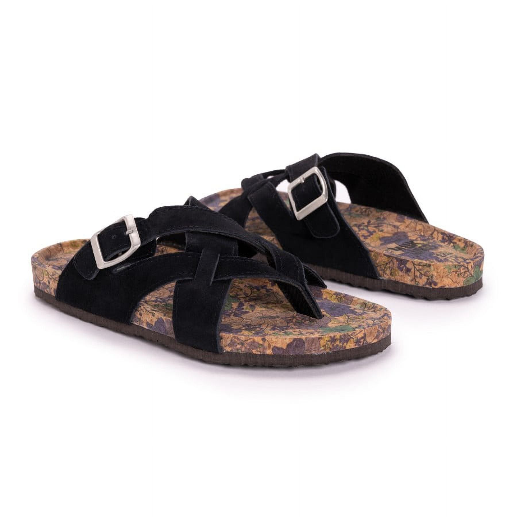 Muk Luks Women's Shayna Terra Turf Flat Sandals Black