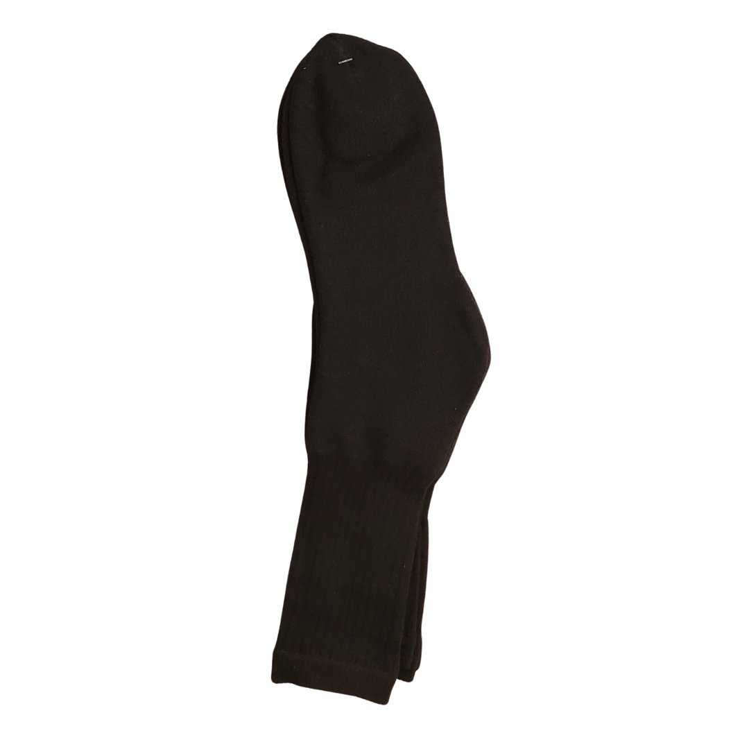 Mario Garcia Unisex All Black Cotton Crew Socks Size 5-10