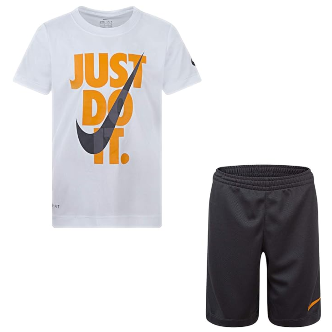Nike Little Kids Dri-FIT Just Do It 2-Piece Set – Tee & Shorts (86F026-G1A)