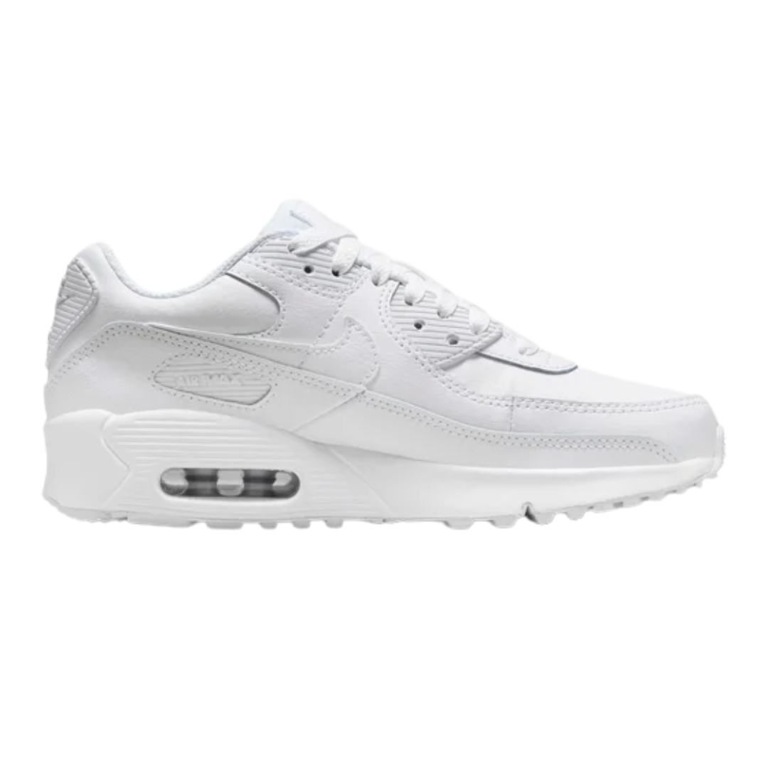 Nike Big Kids' Air Max 90 Shoes – White/Metallic Silver HF6358-102