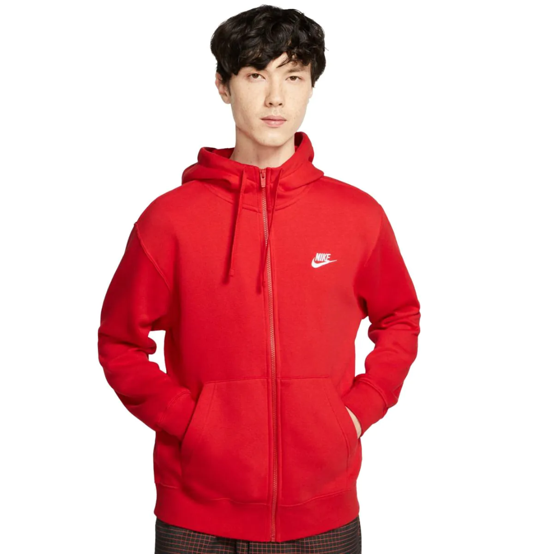 Nike Men's Fleece Zip Up Hoodie Red BV2645-657
