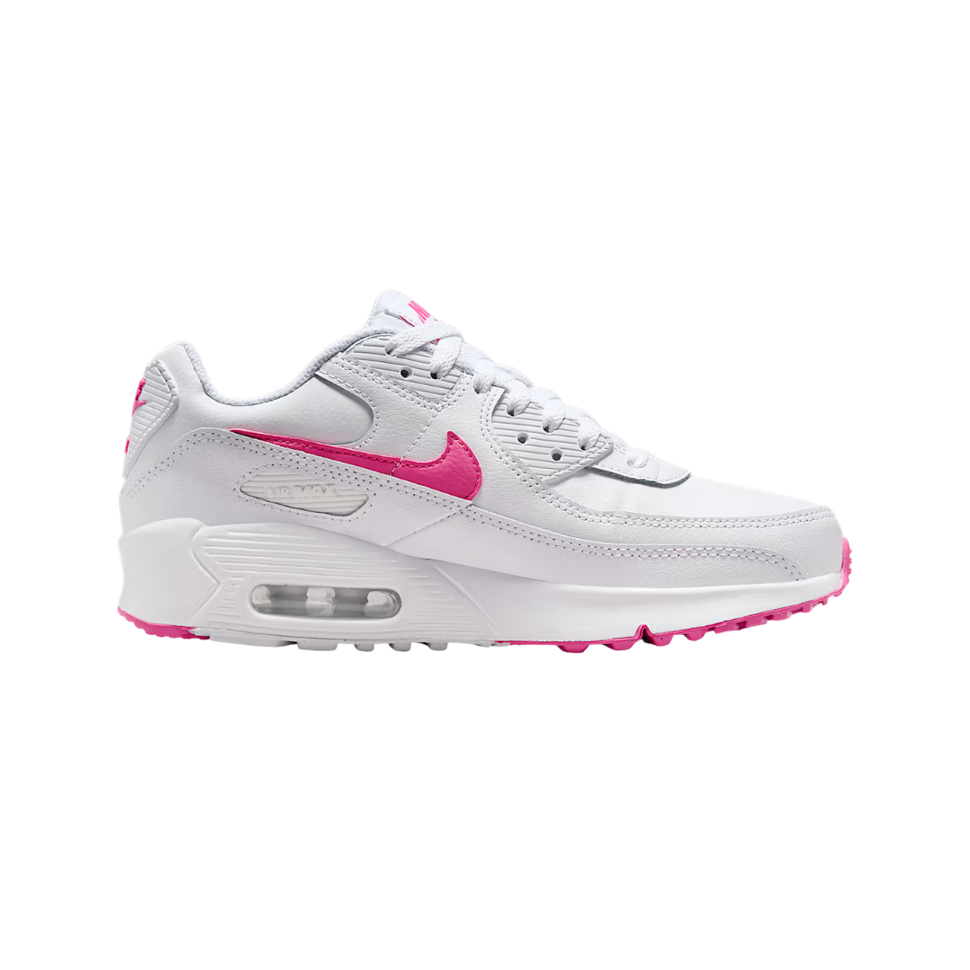 Nike Big Kids' Air Max 90 Shoes – White/Laser Fuchsia HF6358-101