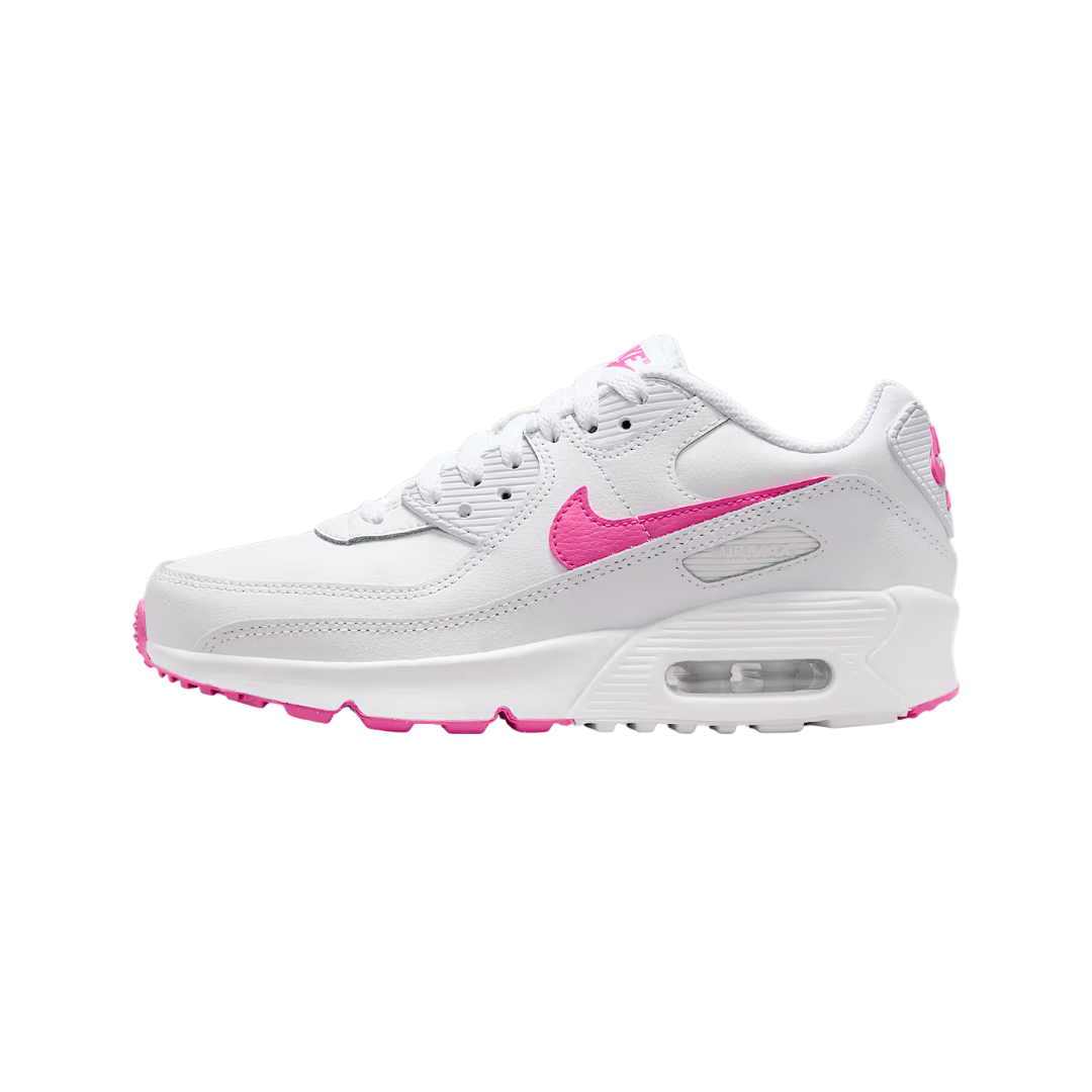 Nike Big Kids' Air Max 90 Shoes – White/Laser Fuchsia HF6358-101