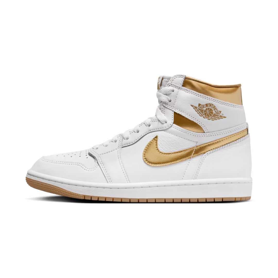 Nike Women's Air Jordan 1 High OG White/Gold Shoes FD2596-107