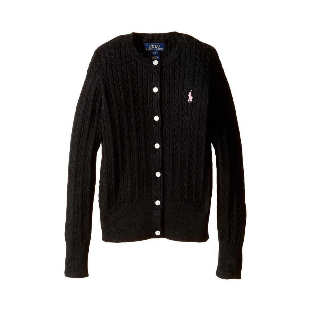 Polo Ralph Lauren Girls' Mini Cable Cotton Cardigan – Big Kid