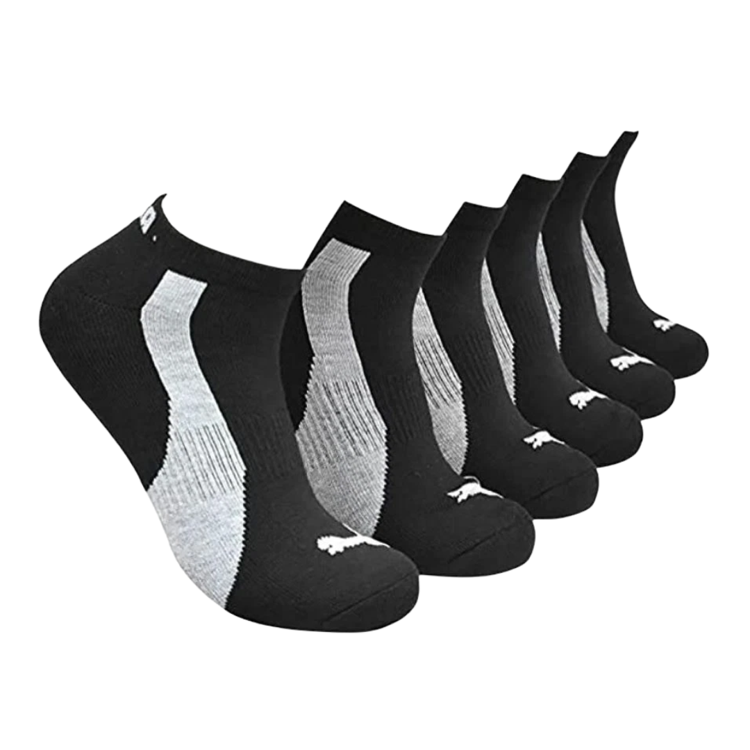 Puma Men's 6 Pack Assorted Low Cut Socks Black- 1603-68633-0723