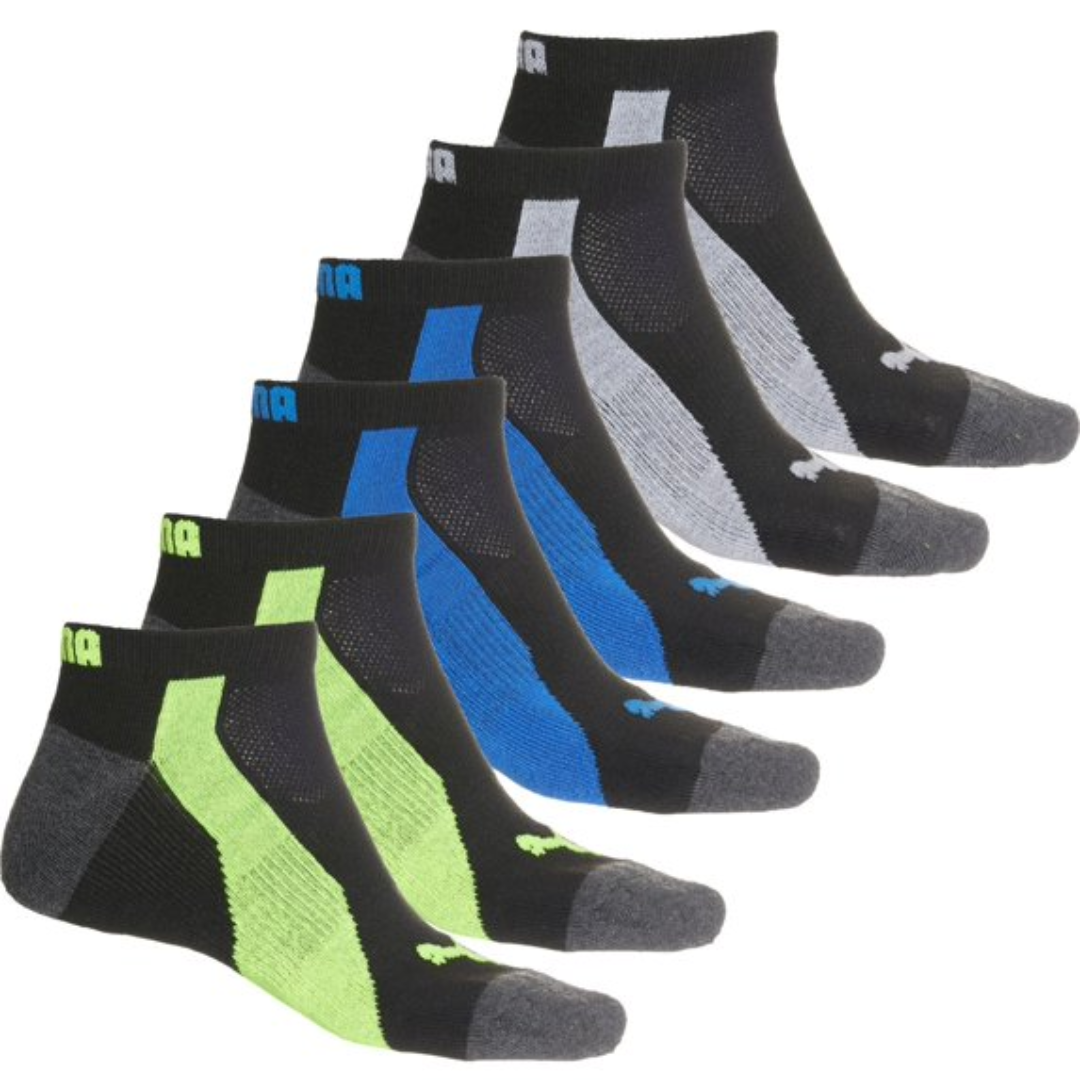 Puma Men's 6 Pack Assorted Low Cut Socks