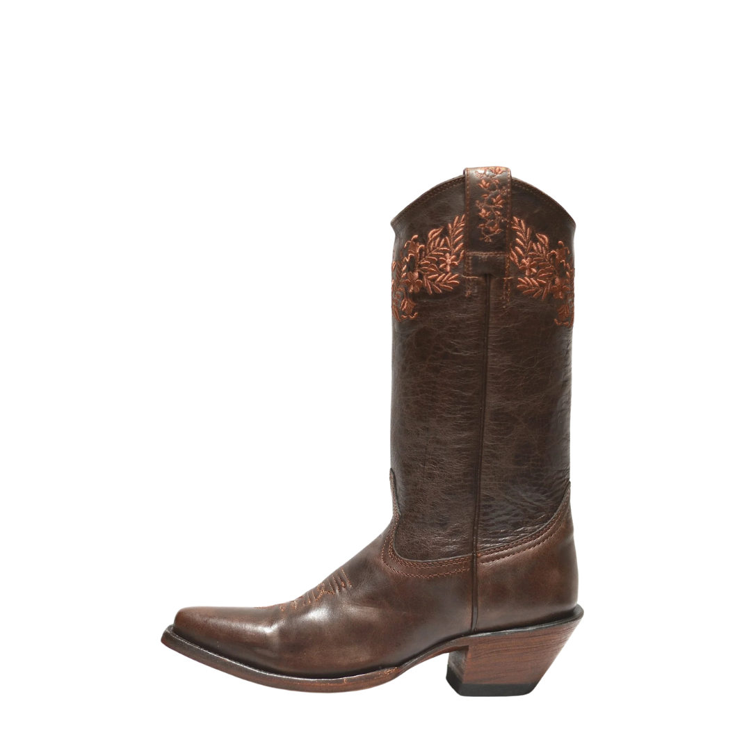 Red Hawk Brown Leslie Leather Cowboy Boots