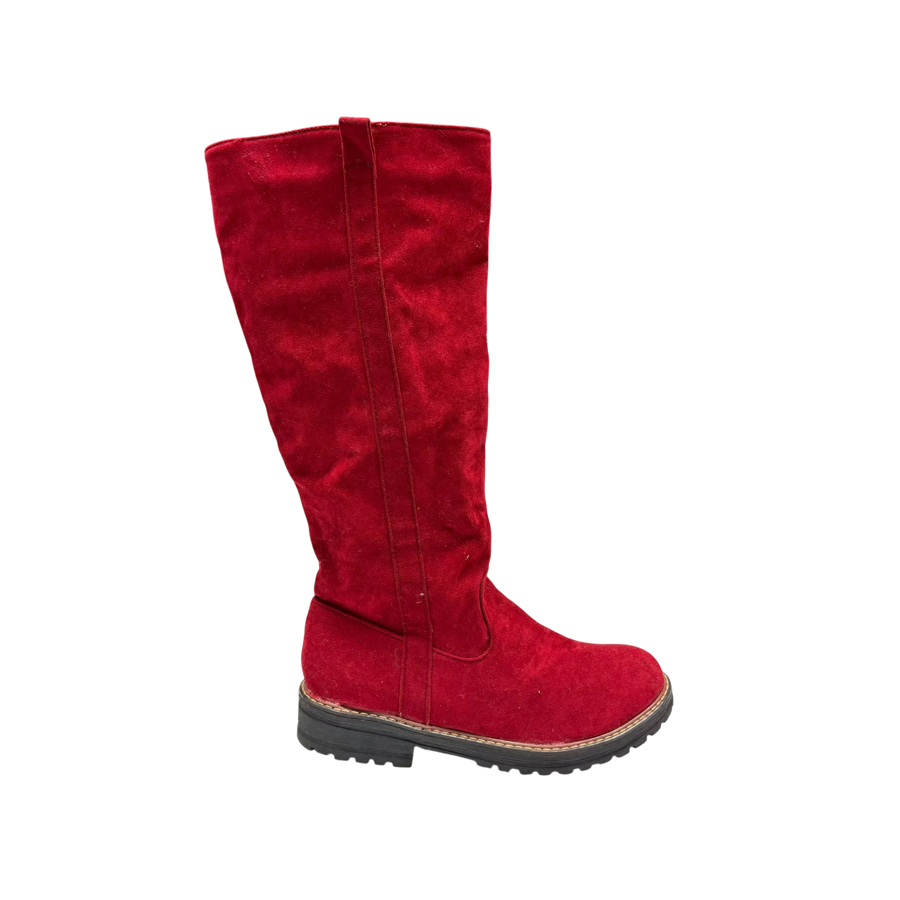 Red Matte Side-Zip Women's Boots