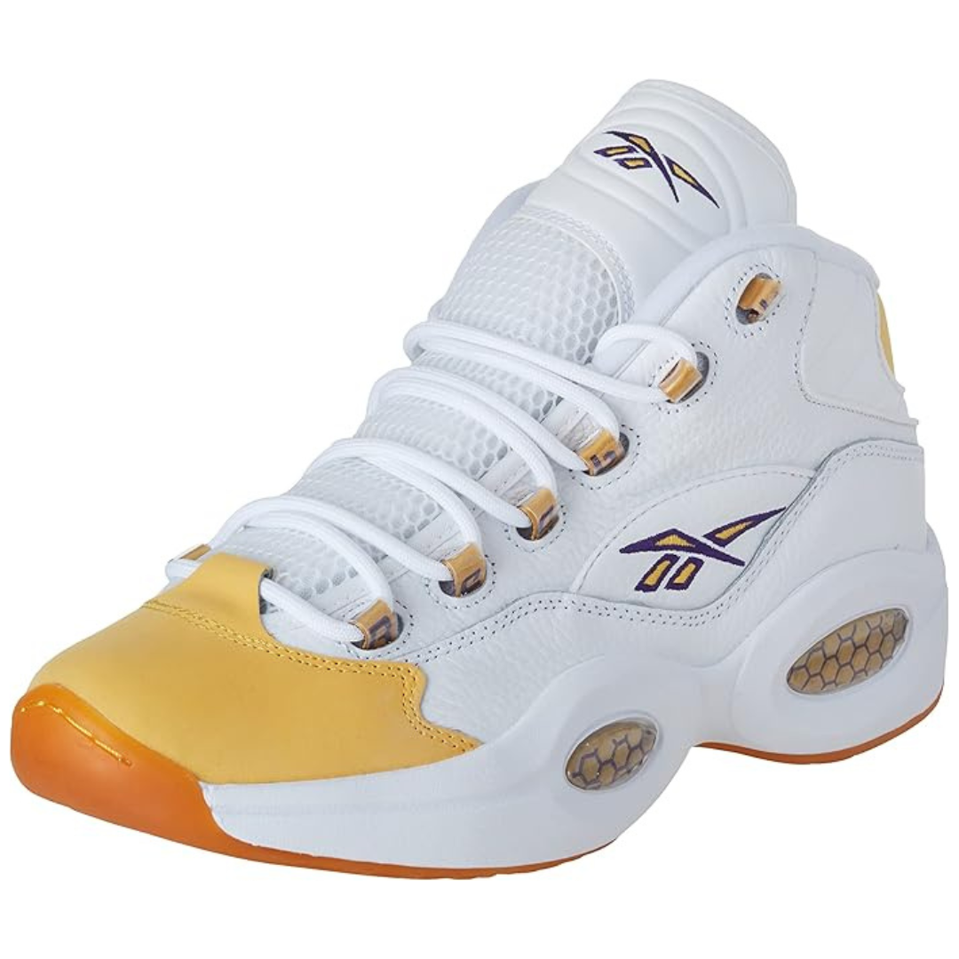 Reebok Men's Question Mid "Yellow Toe" Basketball Shoes