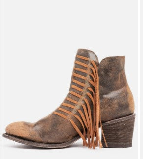 Botas vaqueras con flecos hasta el tobillo para mujer Corral E1216