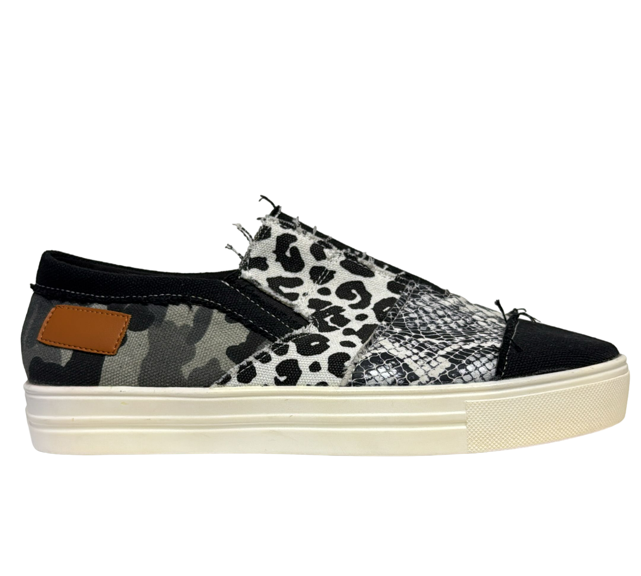 Mocasines sin cordones con estampado de serpiente para mujer