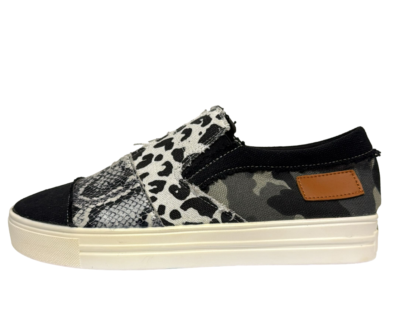 Mocasines sin cordones con estampado de serpiente para mujer