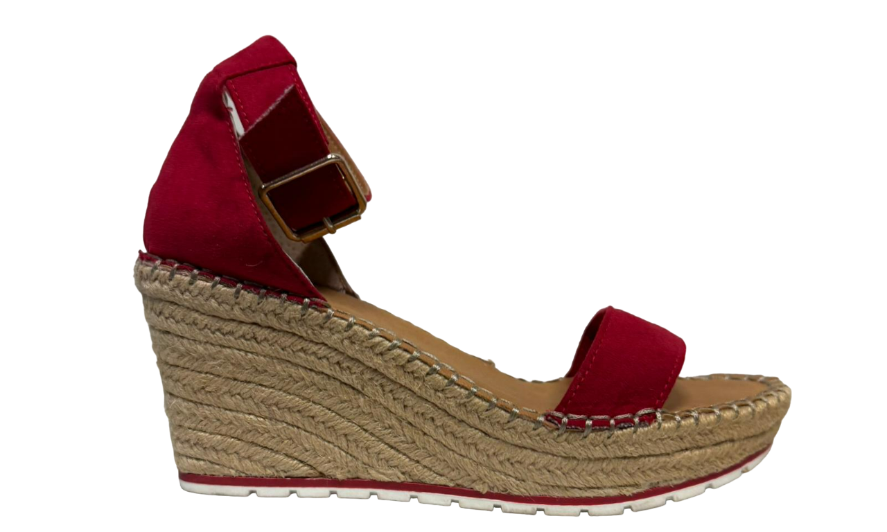 Sandalias de cuña rojas para mujer de Sun + Stone