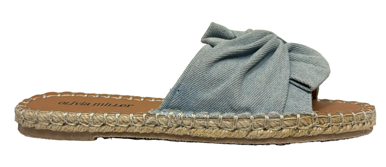 Sandalias Olivia Miller con parte superior de mezclilla descolorida
