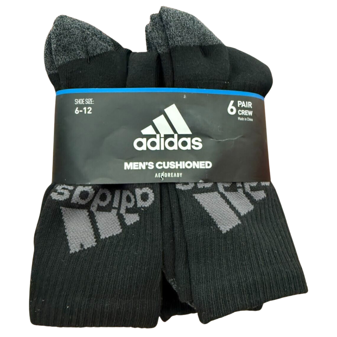 Adidas Men's Cushioned Aero Ready Crew Socks 5158118A Black