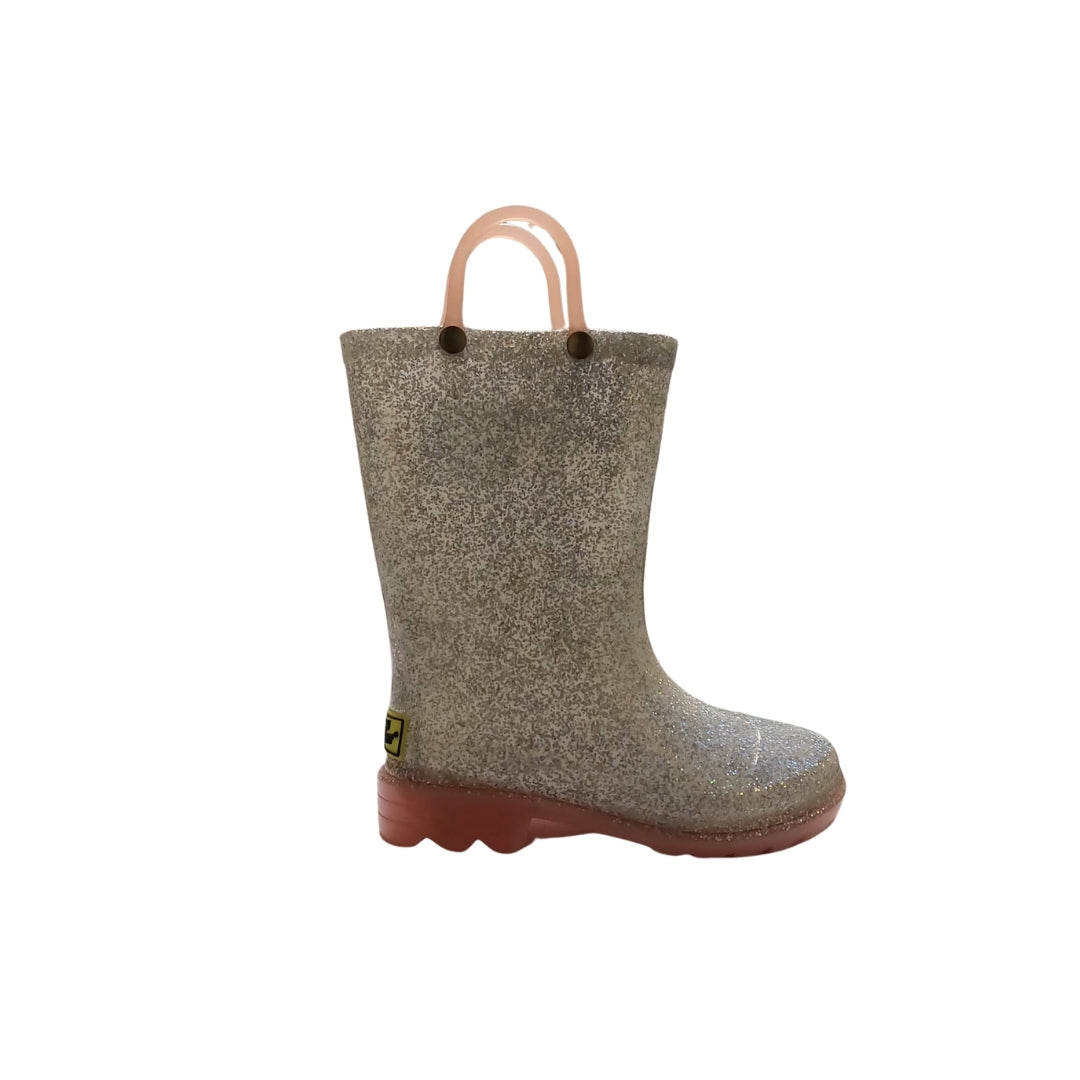 Western Chief Sparkle Silver Rose Rain Boots