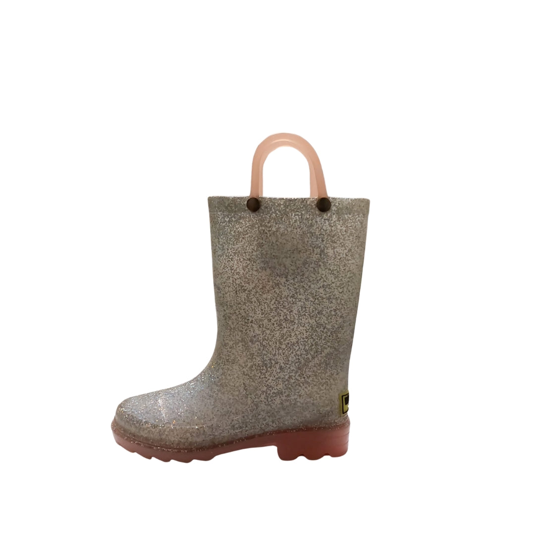 Western Chief Sparkle Silver Rose Rain Boots