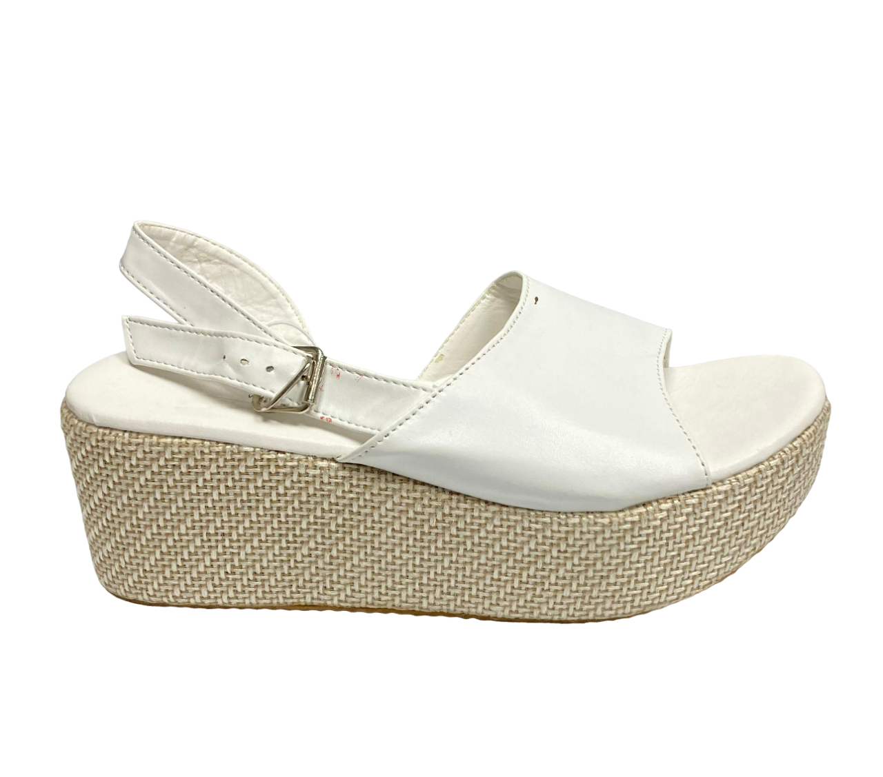 White Platform Slingback Wedge Sandals